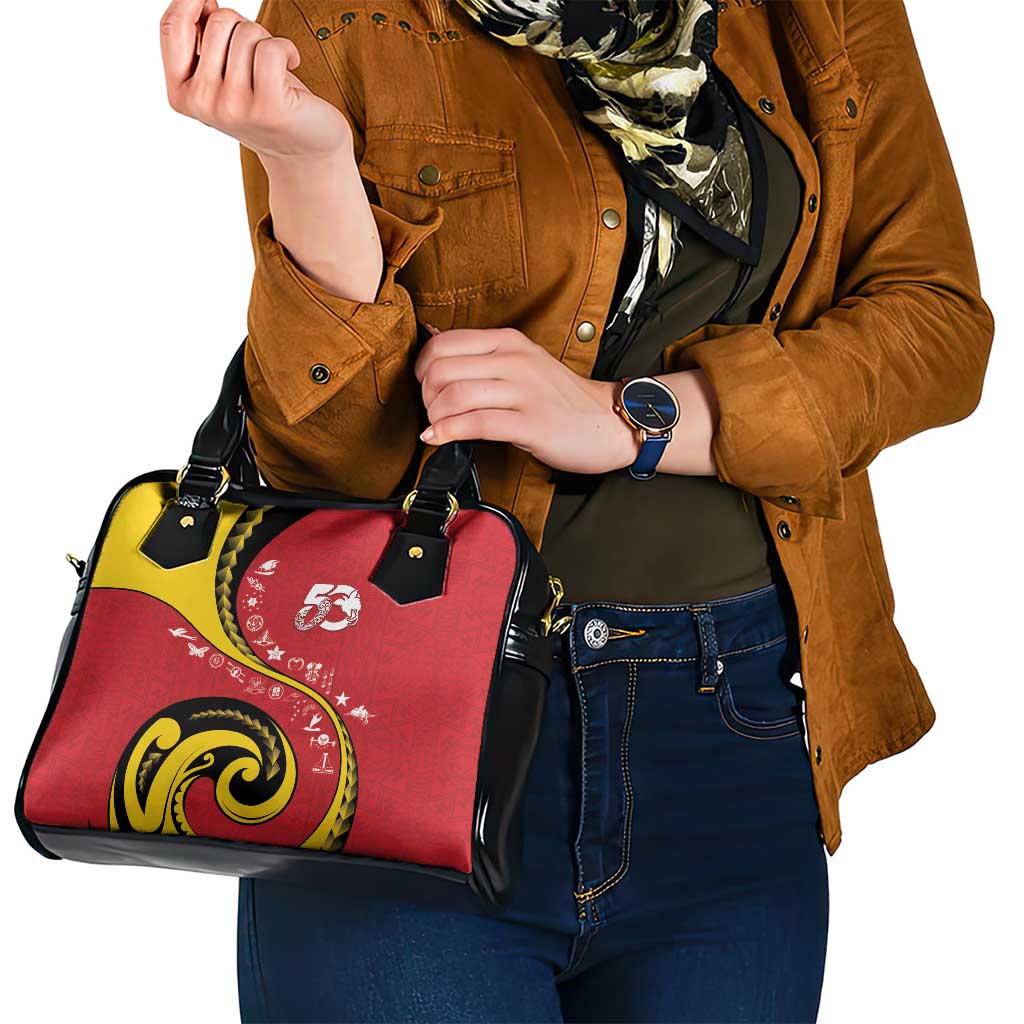 Papua New Guinea 50th Independence Anniversary Shoulder Handbag Special Style Red Version - Polynesian Pride
