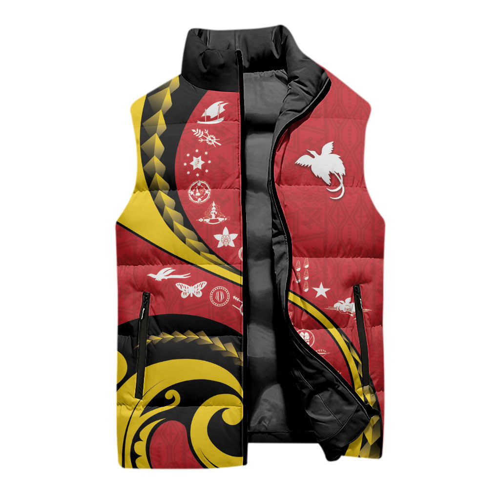 Papua New Guinea Independence Sleeveless Puffer Jacket Special Style Red Version LT05 - Polynesian Pride