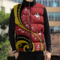 Papua New Guinea Independence Sleeveless Puffer Jacket Special Style Red Version LT05 - Polynesian Pride