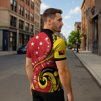 Papua New Guinea 50th Independence Anniversary Zipper Polo Shirt Special Style Red Version - Polynesian Pride