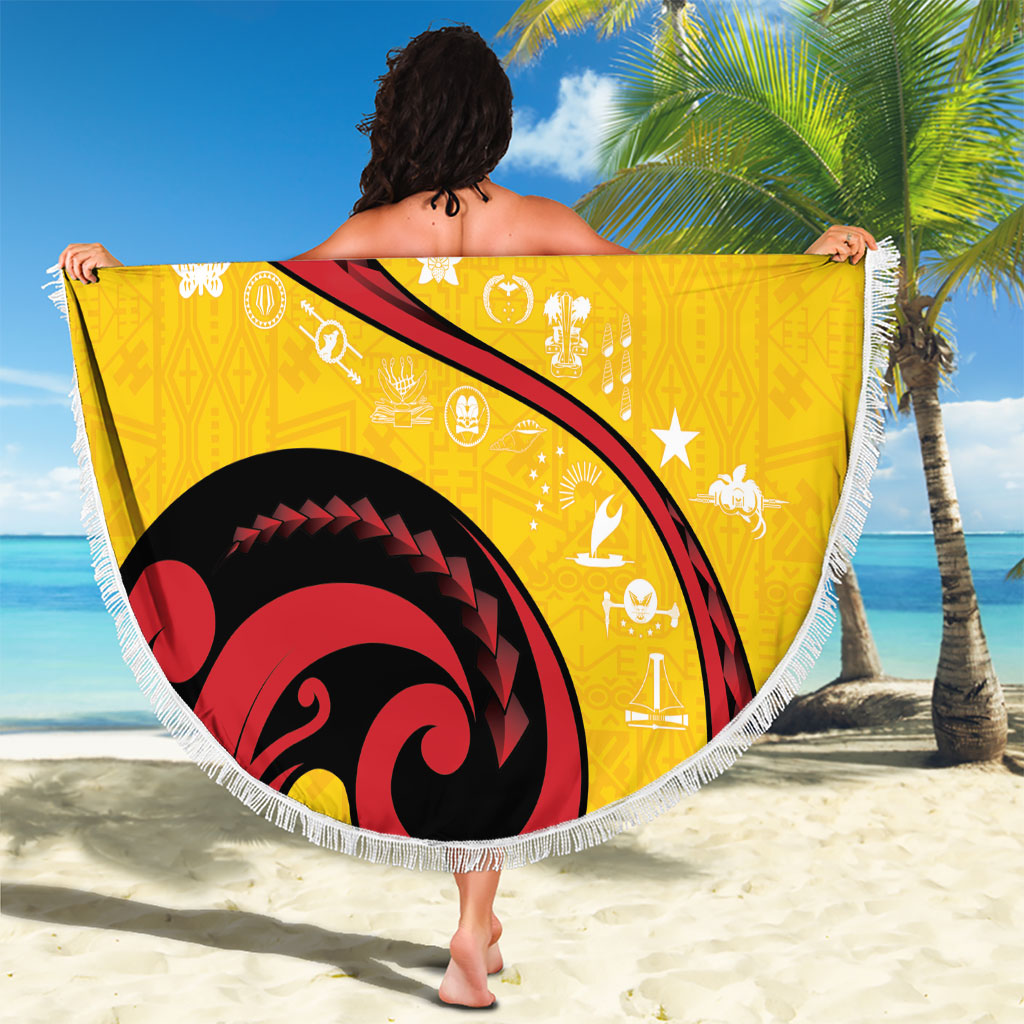 Papua New Guinea Independence Beach Blanket Special Style Yellow Version LT05 - Polynesian Pride
