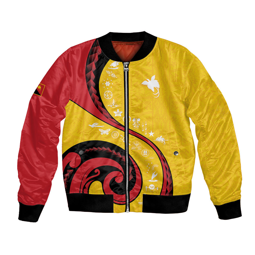 Papua New Guinea Independence Bomber Jacket Special Style Yellow Version LT05 Unisex Yellow - Polynesian Pride