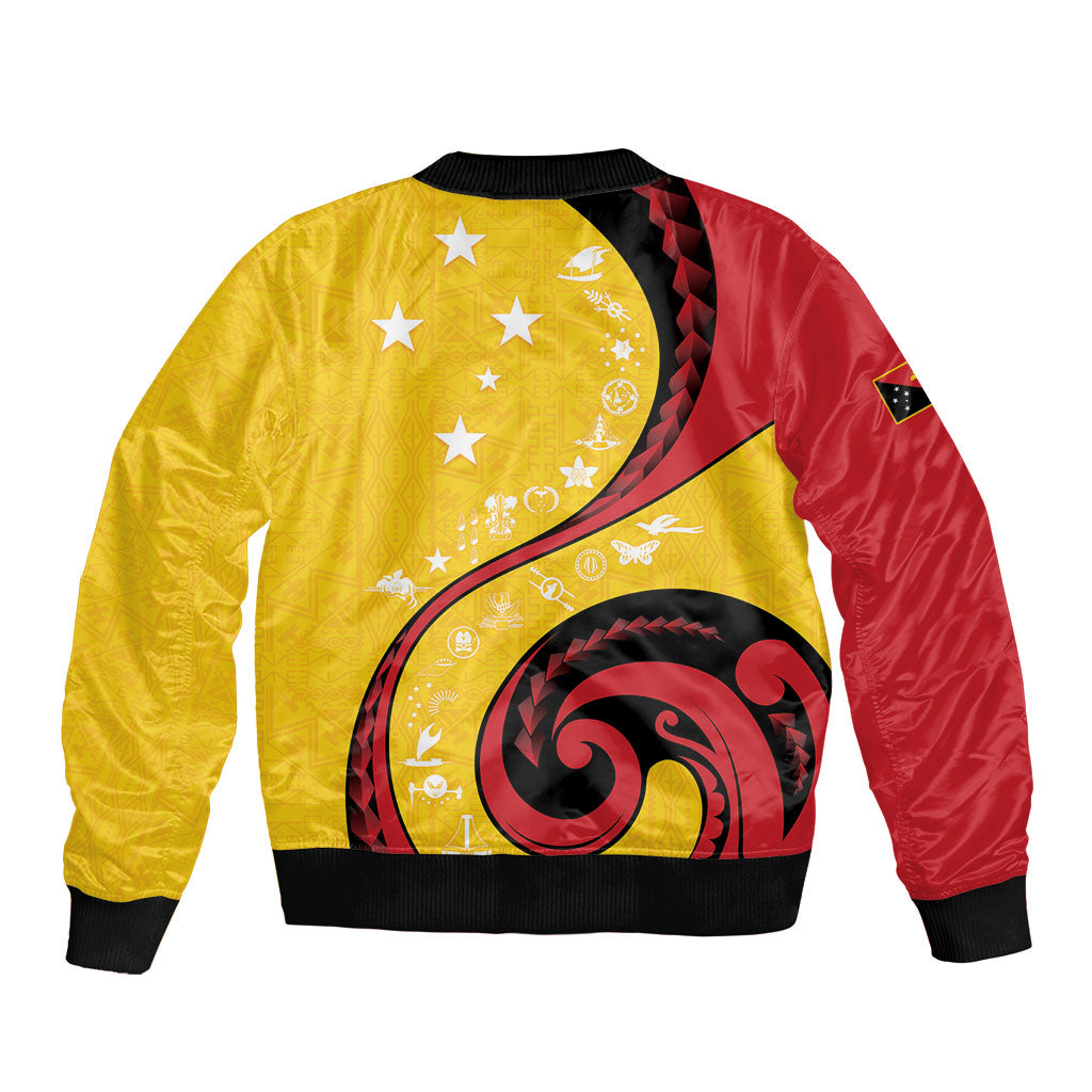 Papua New Guinea Independence Bomber Jacket Special Style Yellow Version LT05 - Polynesian Pride