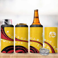 Papua New Guinea 50th Independence Anniversary 4 in 1 Can Cooler Tumbler Special Style Yellow Version - Polynesian Pride