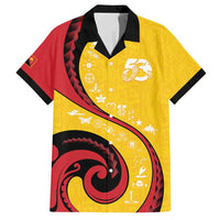 Papua New Guinea 50th Independence Anniversary Family Matching Long Sleeve Bodycon Dress and Hawaiian Shirt Special Style Yellow Version LT05 Dad's Shirt - Short Sleeve Yellow - Polynesian Pride