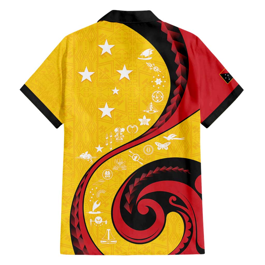 Papua New Guinea 50th Independence Anniversary Family Matching Short Sleeve Bodycon Dress and Hawaiian Shirt Special Style Yellow Version LT05 - Polynesian Pride