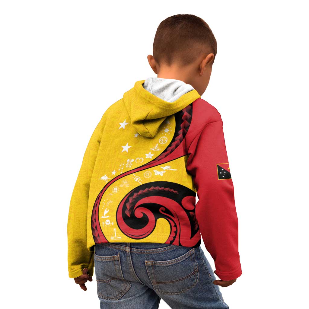 Papua New Guinea 50th Independence Anniversary Kid Hoodie Special Style Yellow Version - Polynesian Pride