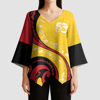 Papua New Guinea 50th Independence Anniversary Kimono Sleeve Blouse Special Style Yellow Version - Polynesian Pride