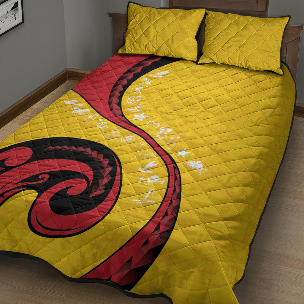Papua New Guinea Independence Quilt Bed Set Special Style Yellow Version LT05 - Polynesian Pride