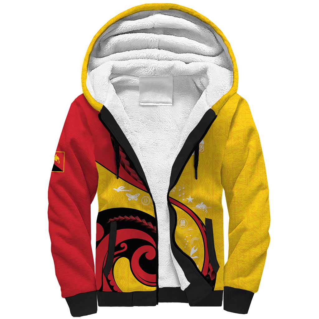 Papua New Guinea 50th Independence Anniversary Sherpa Hoodie Special Style Yellow Version - Polynesian Pride