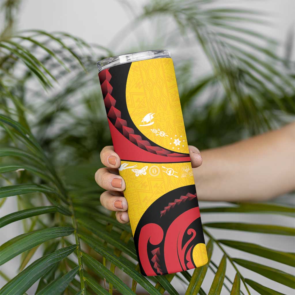 Papua New Guinea 50th Independence Anniversary Skinny Tumbler Special Style Yellow Version - Polynesian Pride