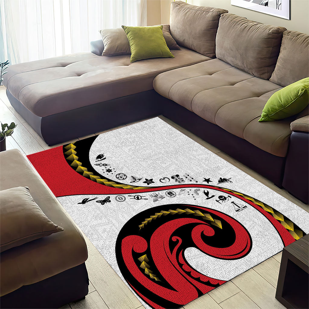 Papua New Guinea Independence Area Rug Special Style White Version LT05 - Polynesian Pride