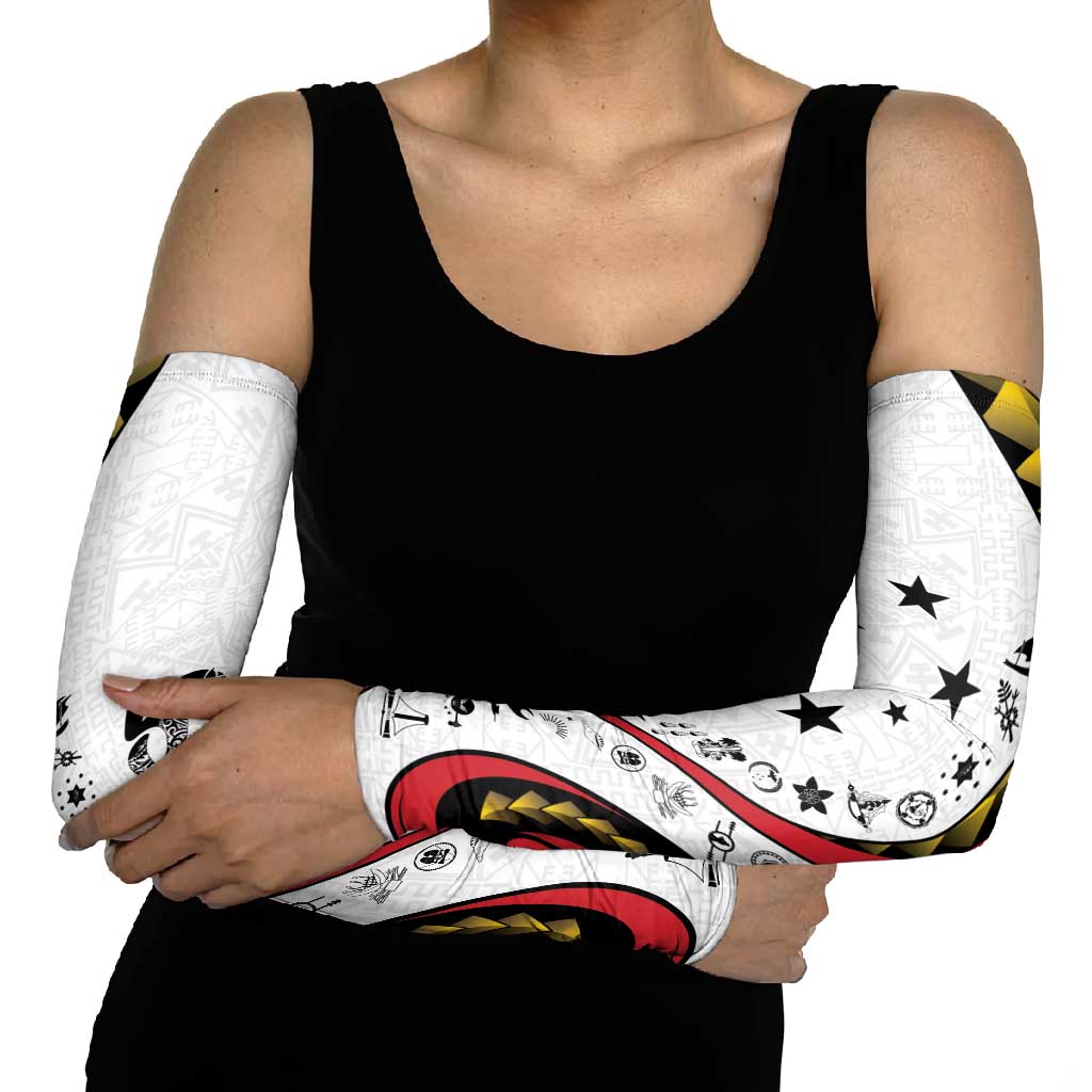 Papua New Guinea Independence Arm Sleeves Special Style White Version LT05 - Polynesian Pride