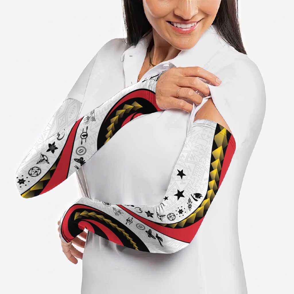 Papua New Guinea Independence Arm Sleeves Special Style White Version LT05 - Polynesian Pride