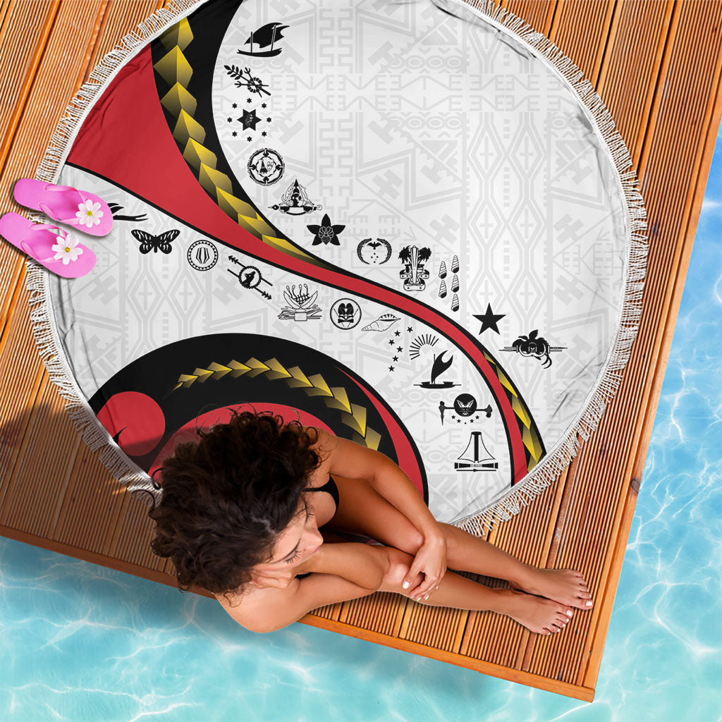Papua New Guinea Independence Beach Blanket Special Style White Version LT05 - Polynesian Pride