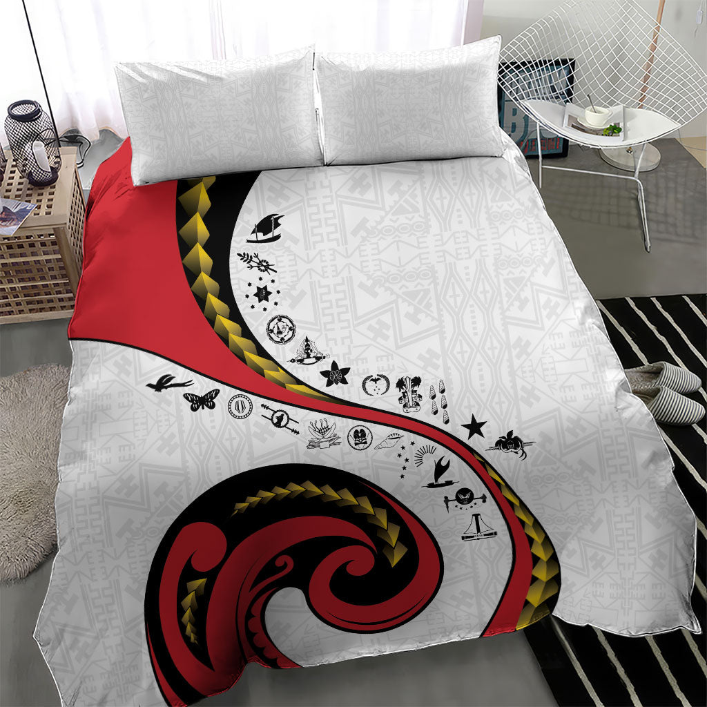Papua New Guinea Independence Bedding Set Special Style White Version LT05 - Polynesian Pride