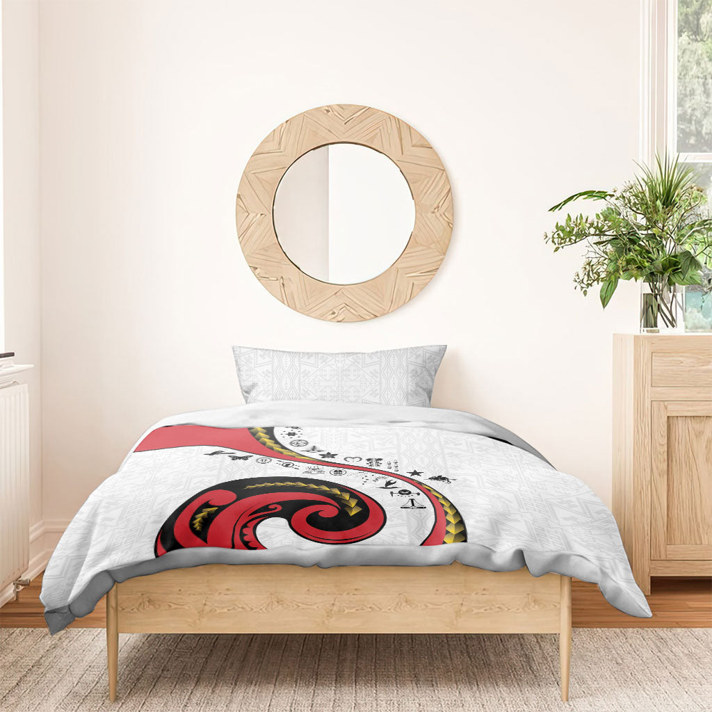 Papua New Guinea Independence Bedding Set Special Style White Version LT05 - Polynesian Pride