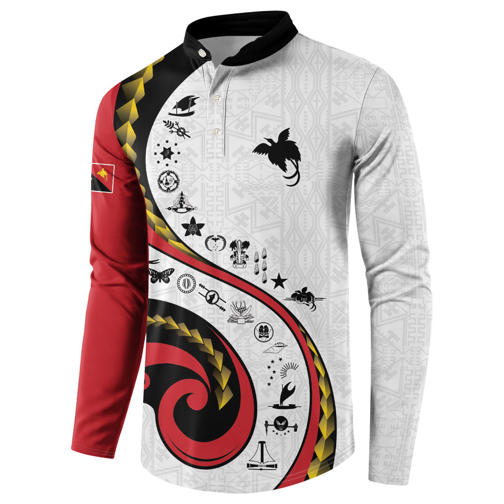Papua New Guinea Independence Button Sweatshirt Special Style White Version LT05 - Polynesian Pride