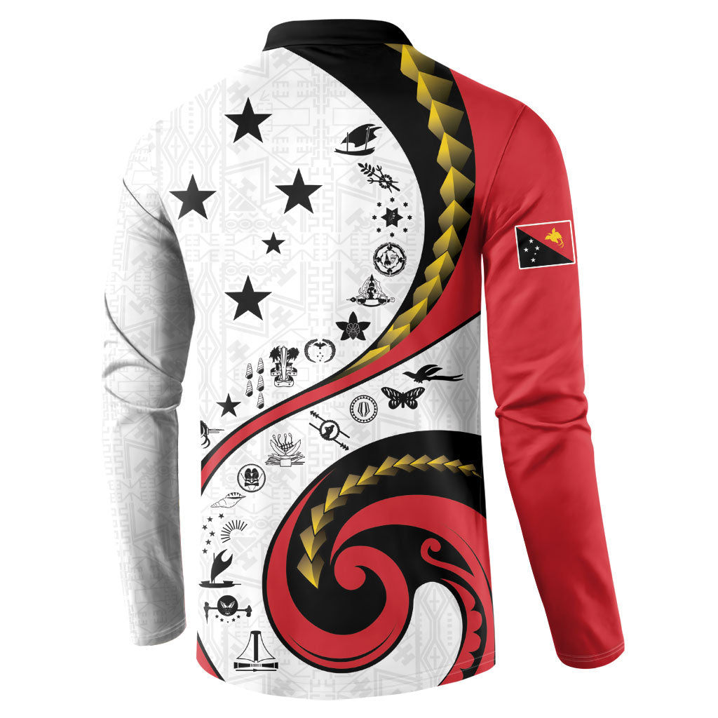 Papua New Guinea Independence Button Sweatshirt Special Style White Version LT05 - Polynesian Pride