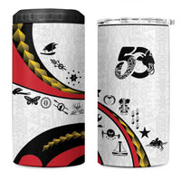 Papua New Guinea 50th Independence Anniversary 4 in 1 Can Cooler Tumbler Special Style White Version - Polynesian Pride