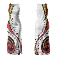 Papua New Guinea Independence Couples Matching Tank Maxi Dress and Long Sleeve Button Shirt Special Style White Version LT05 - Polynesian Pride