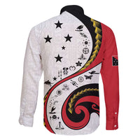 Papua New Guinea 50th Independence Anniversary Family Matching Off Shoulder Short Dress and Hawaiian Shirt Special Style White Version - Polynesian Pride