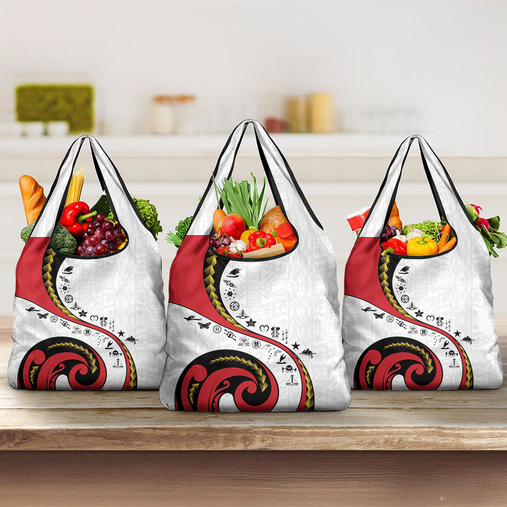 Papua New Guinea Independence Grocery Bag Special Style White Version LT05 3-pack One Size White - Polynesian Pride
