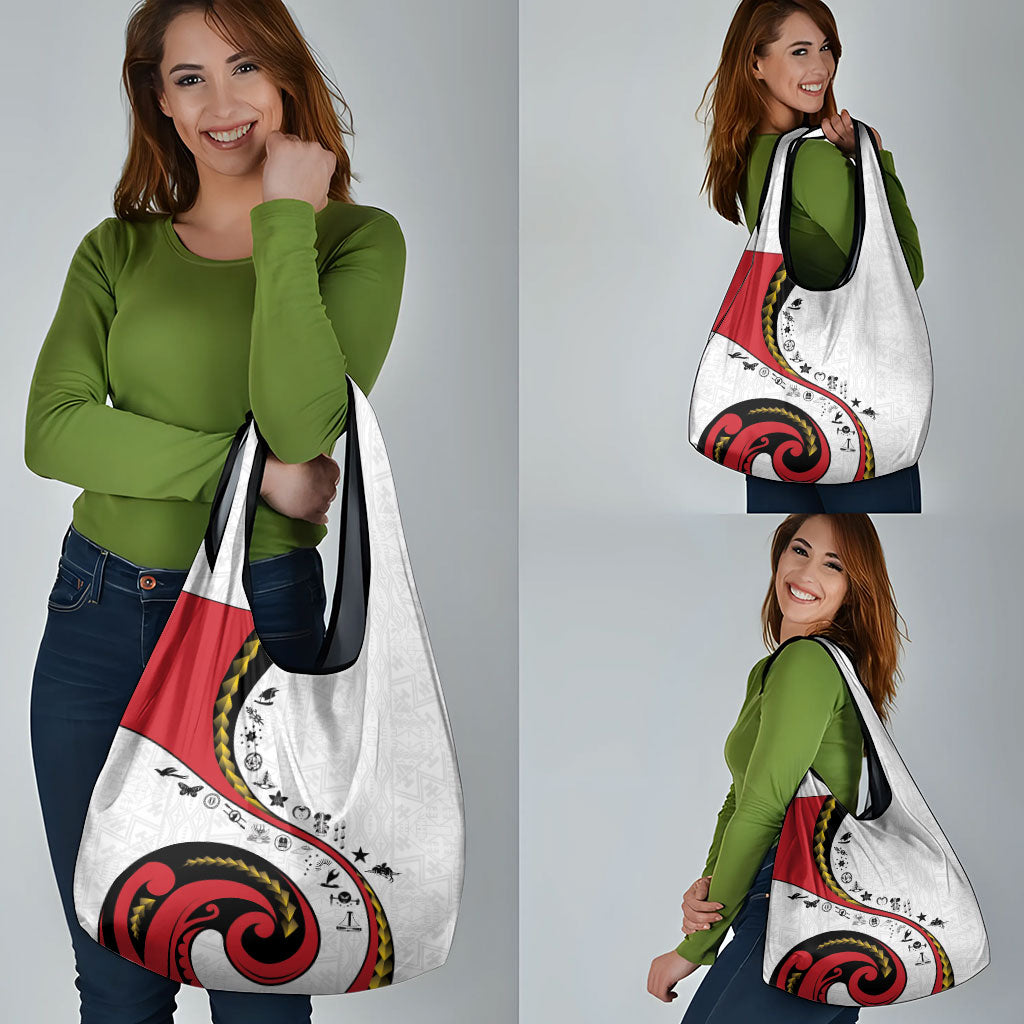 Papua New Guinea Independence Grocery Bag Special Style White Version LT05 - Polynesian Pride