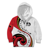 Papua New Guinea 50th Independence Anniversary Kid Hoodie Special Style White Version - Polynesian Pride