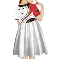 Papua New Guinea 50th Independence Anniversary Kid Short Sleeve Dress Special Style White Version - Polynesian Pride
