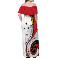 Papua New Guinea 50th Independence Anniversary Off Shoulder Maxi Dress Special Style White Version - Polynesian Pride