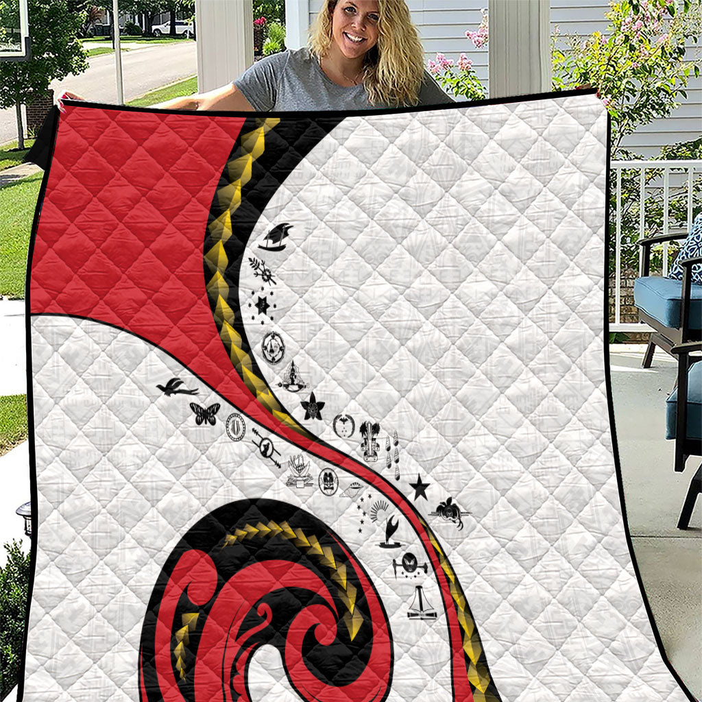 Papua New Guinea Independence Quilt Special Style White Version LT05 White - Polynesian Pride