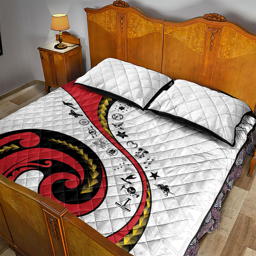 Papua New Guinea Independence Quilt Bed Set Special Style White Version LT05 - Polynesian Pride