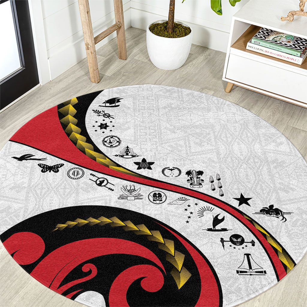 Papua New Guinea Independence Round Carpet Special Style White Version LT05 White - Polynesian Pride