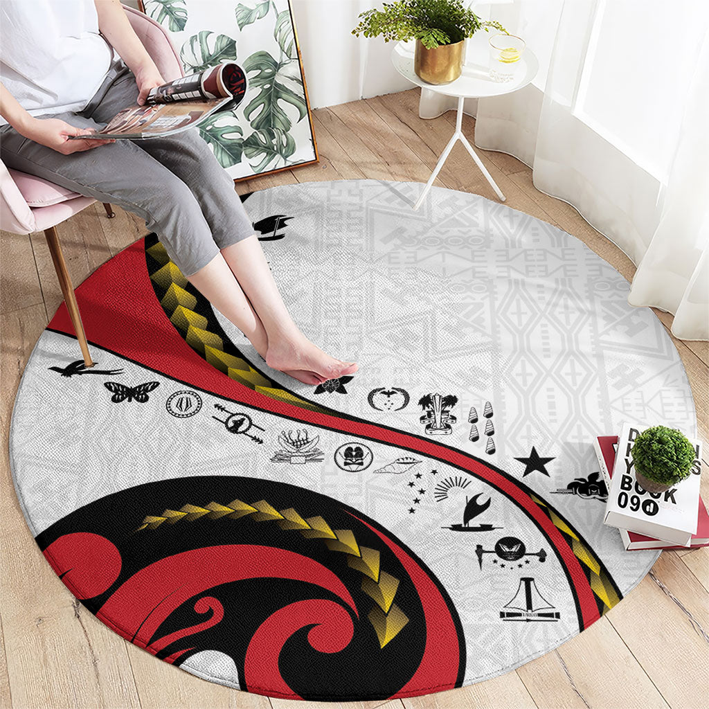Papua New Guinea Independence Round Carpet Special Style White Version LT05 - Polynesian Pride