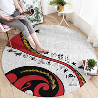 Papua New Guinea Independence Round Carpet Special Style White Version LT05 - Polynesian Pride