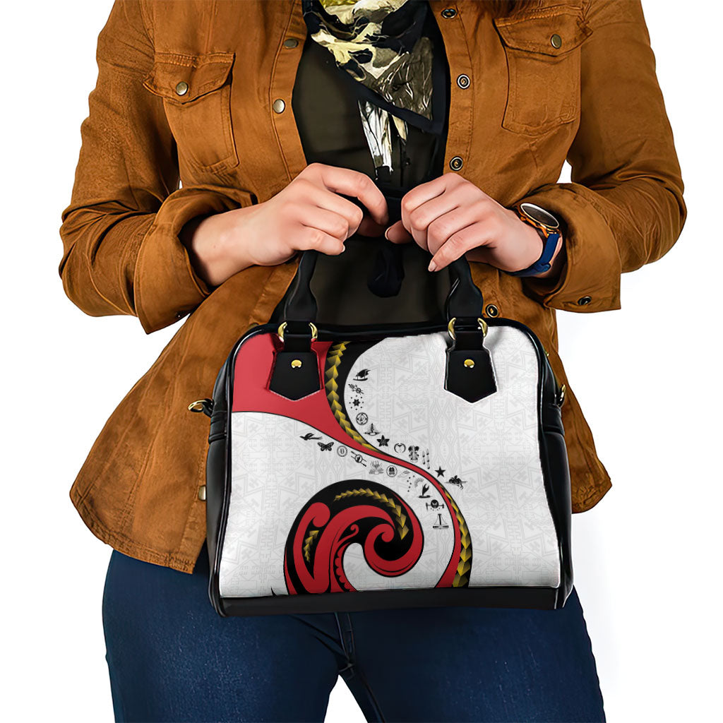 Papua New Guinea Independence Shoulder Handbag Special Style White Version LT05 - Polynesian Pride