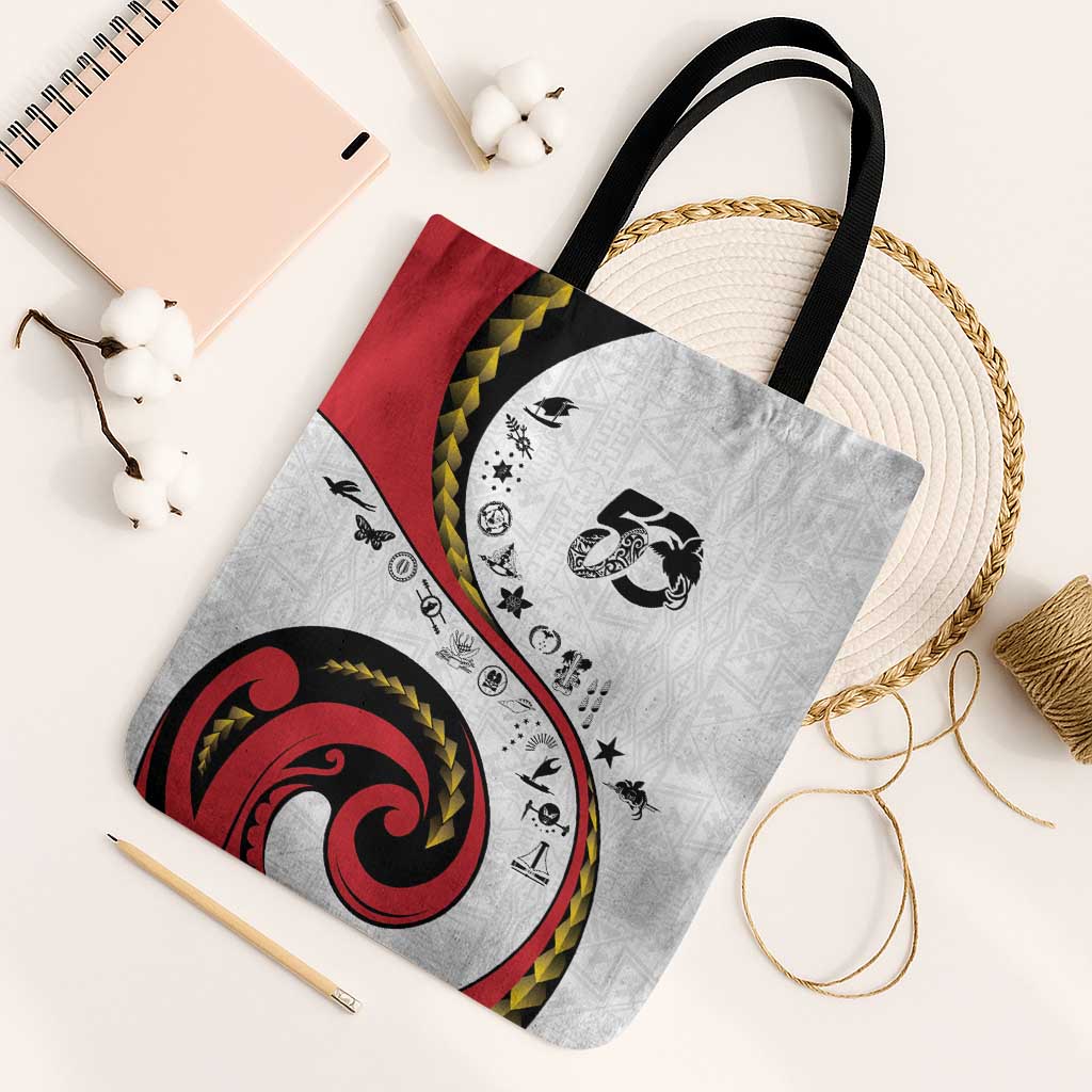 Papua New Guinea 50th Independence Anniversary Tote Bag Special Style White Version - Polynesian Pride