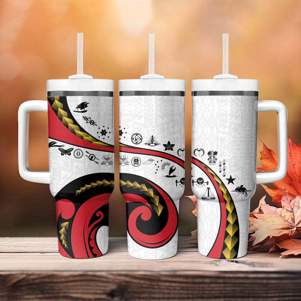 Papua New Guinea Independence Tumbler With Handle Special Style White Version LT05 - Polynesian Pride