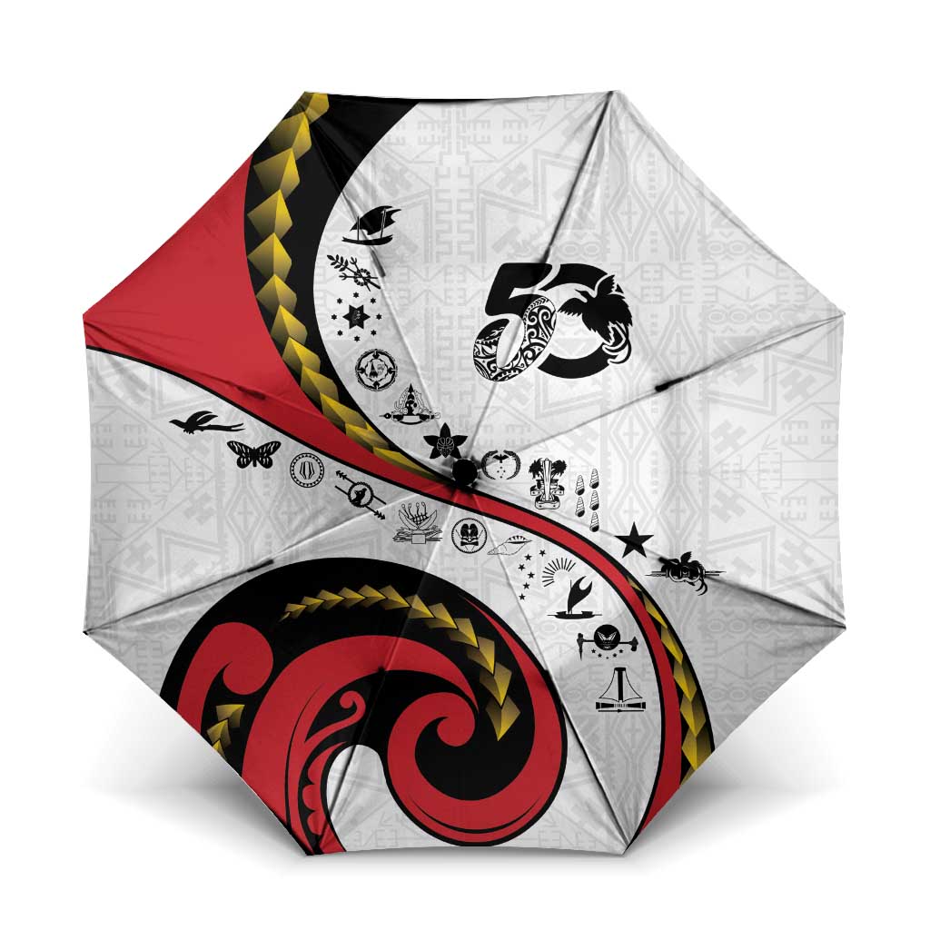 Papua New Guinea 50th Independence Anniversary Umbrella Special Style White Version - Polynesian Pride