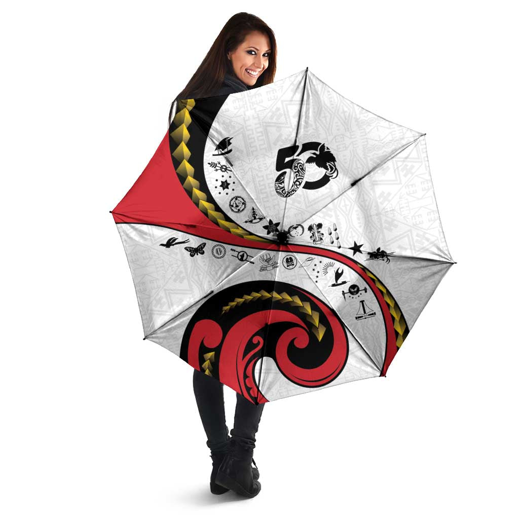 Papua New Guinea 50th Independence Anniversary Umbrella Special Style White Version - Polynesian Pride
