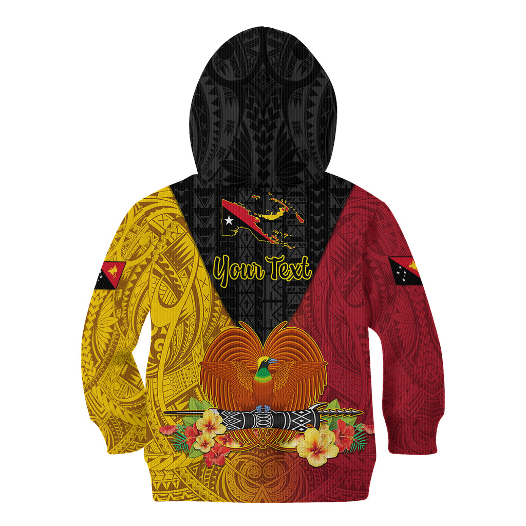 Personalized Papua New Guinea Independence Day Kid Hoodie Bird Of Paradise With Polynesian Pattern LT05 - Polynesian Pride