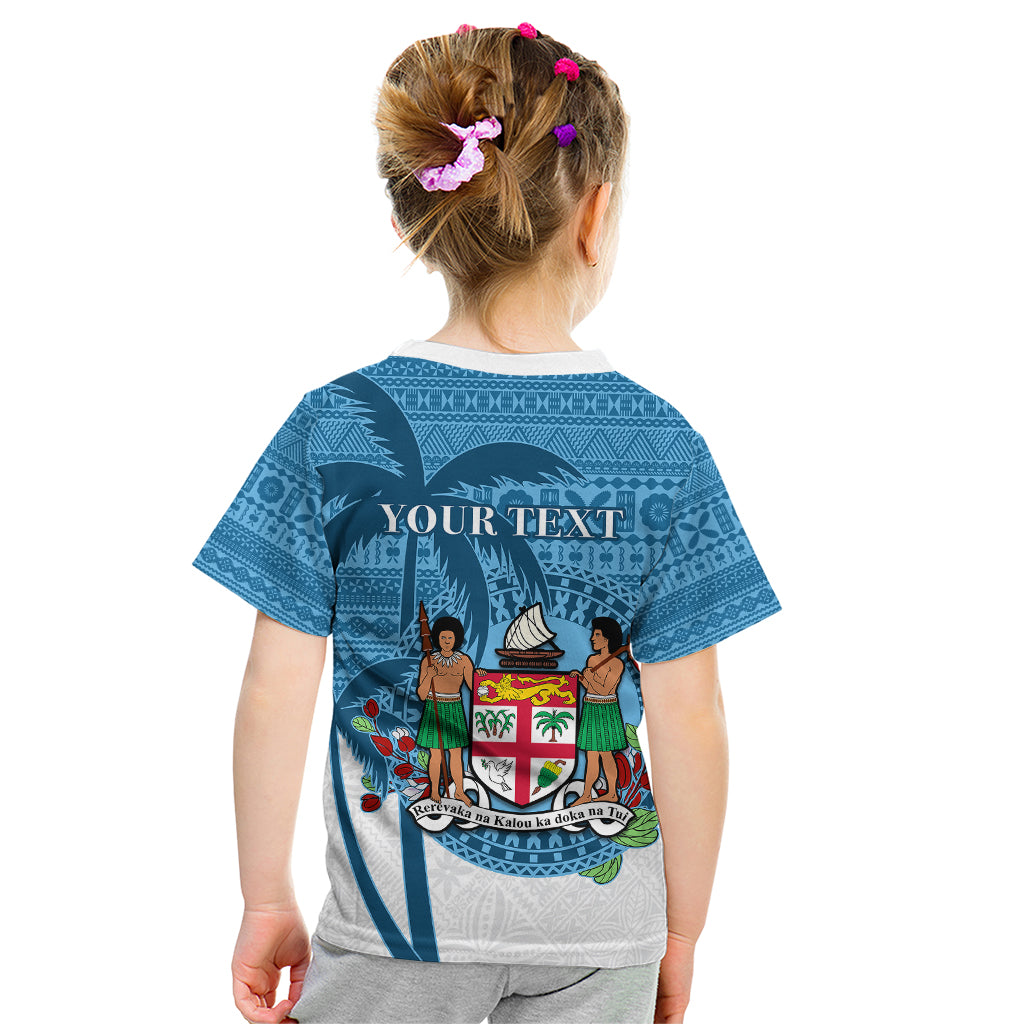 Personalized Fiji Kid T Shirt Coat Of Arms Tagimoucia With Fijian Tapa Pattern LT05 - Polynesian Pride