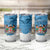 Personalised Fiji Tumbler Cup Coat Of Arms Tagimoucia With Fijian Tapa Pattern