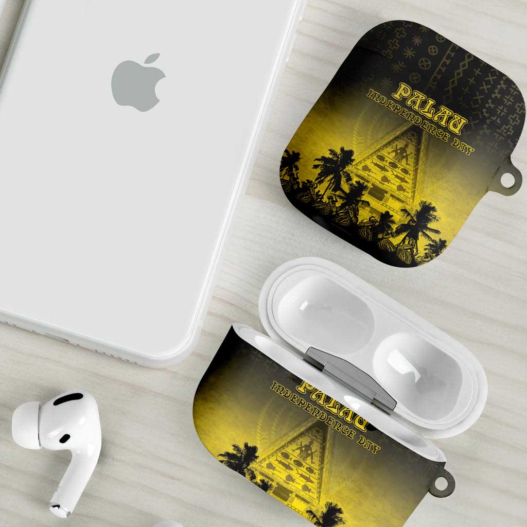 Palau Independence Day AirPods Case Palauan Tattoo Pattern - Polynesian Pride