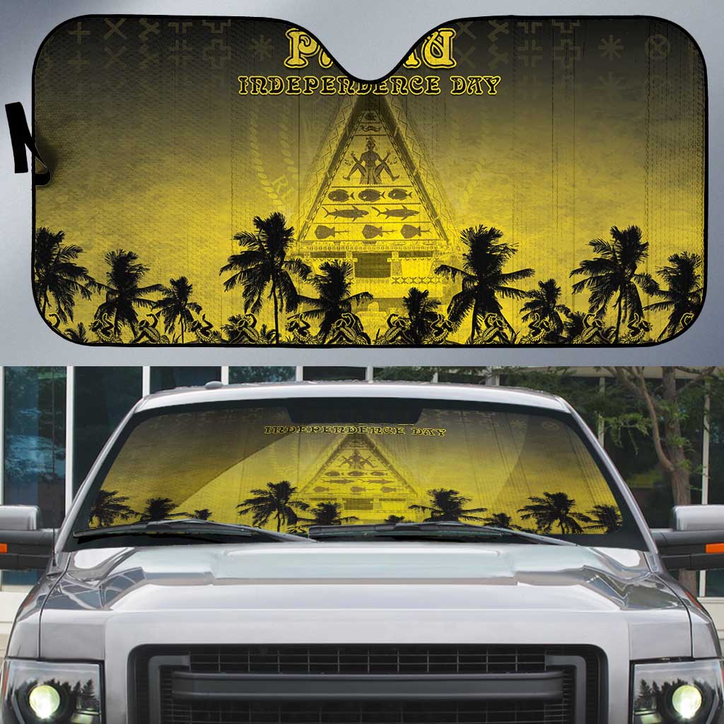 Palau Independence Day Auto Sun Shade Palauan Tattoo Pattern - Polynesian Pride