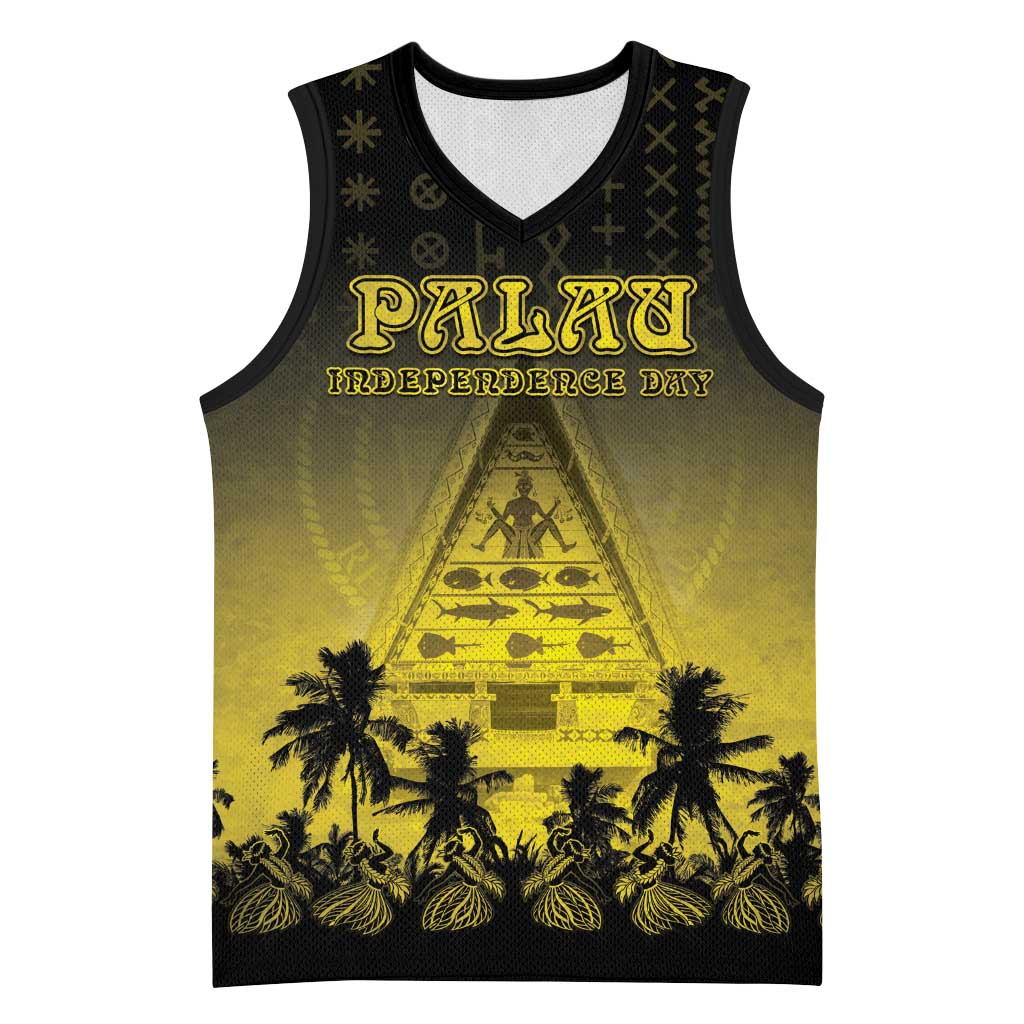 Personalised Palau Independence Day Basketball Jersey Palauan Tattoo Pattern LT05 Unisex Black - Polynesian Pride