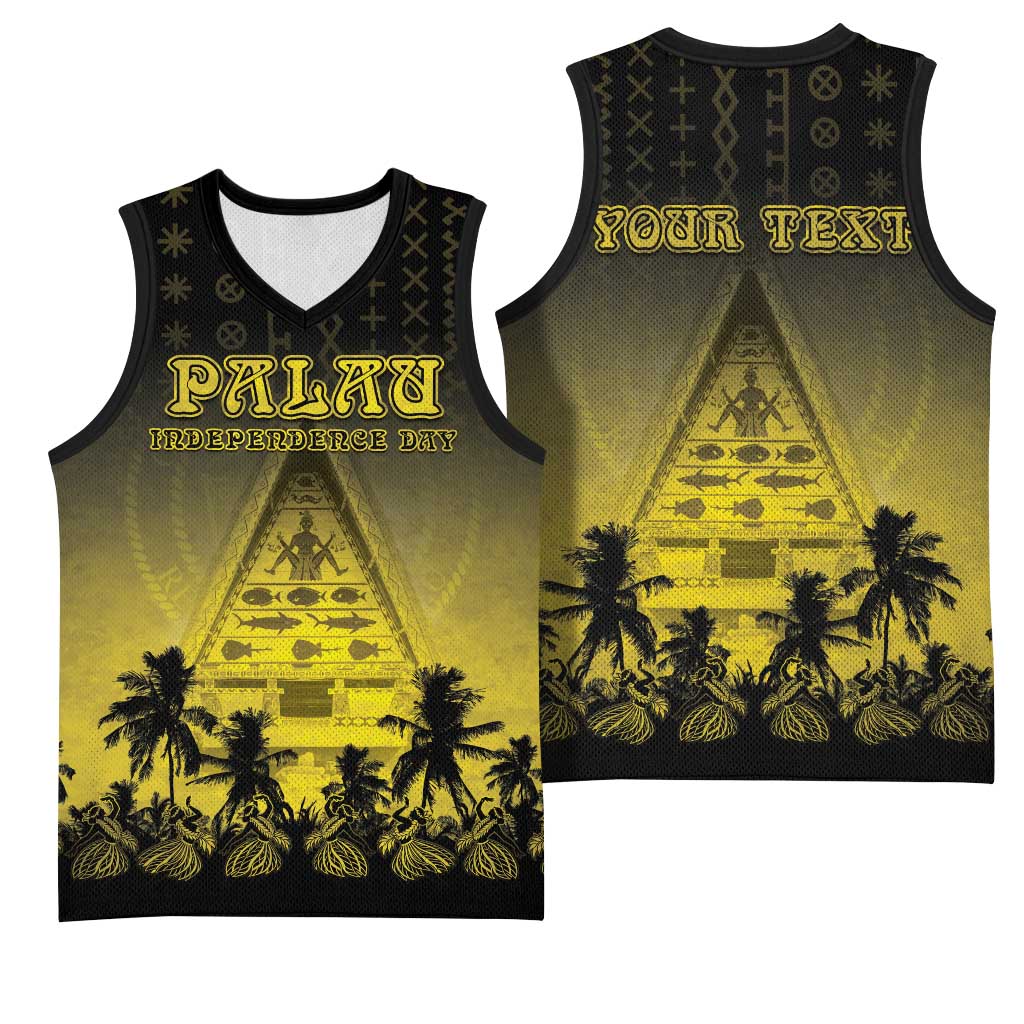 Personalised Palau Independence Day Basketball Jersey Palauan Tattoo Pattern LT05 - Polynesian Pride