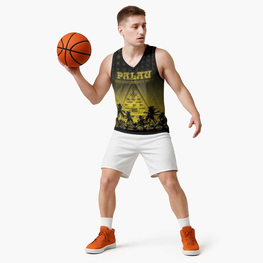Personalised Palau Independence Day Basketball Jersey Palauan Tattoo Pattern LT05 - Polynesian Pride