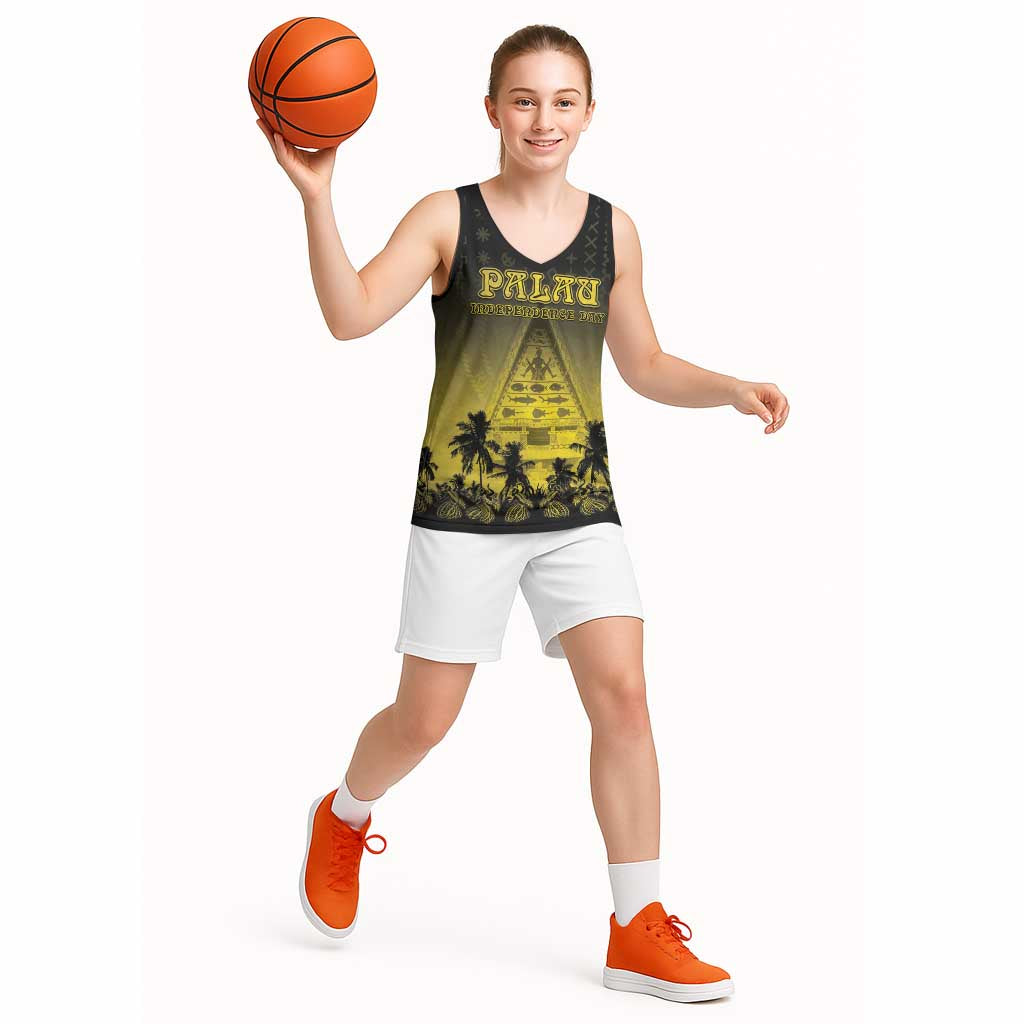 Personalised Palau Independence Day Basketball Jersey Palauan Tattoo Pattern LT05 - Polynesian Pride